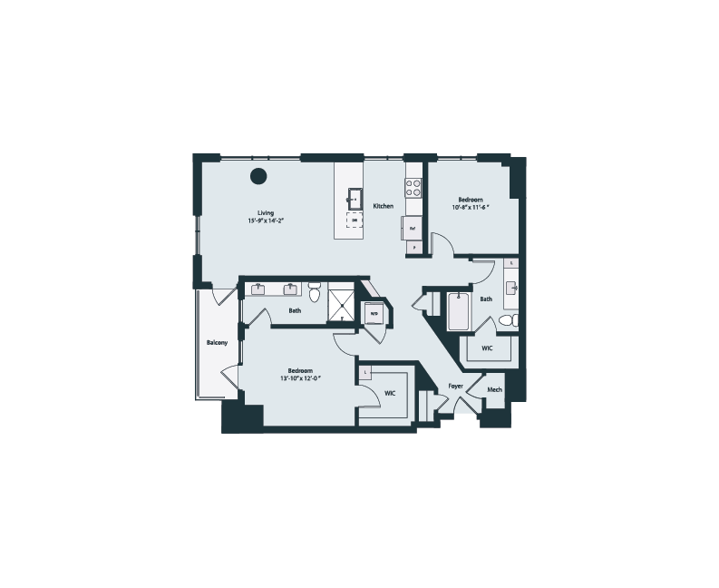 Floor plan layout diagram for B1-2